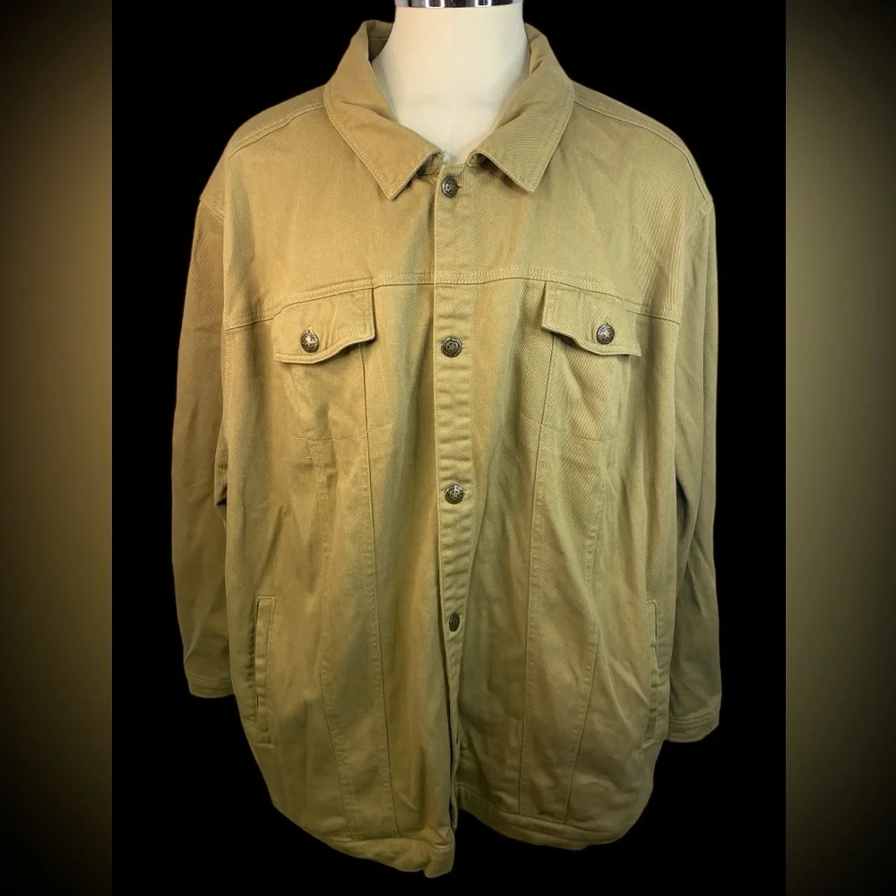 Liberty BluesTan Long Sleeve Button-Front Jacket Men’s 5XL Big